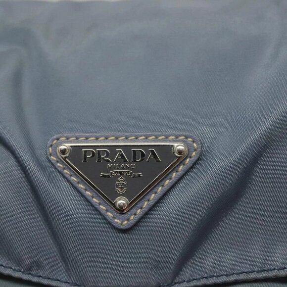 PRADA Shoulder Bag Nylon Blue Silver Auth - Picture 11 of 16